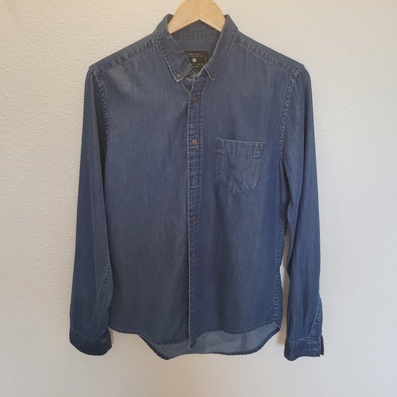 Zara Shirts Zara Man Denim Collection Regular Fit Button Down Shirt